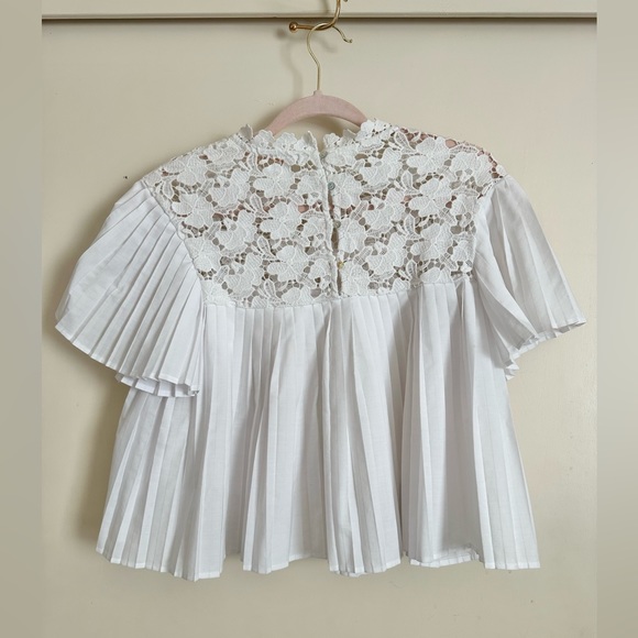 Zara Pleated Embroidered Blouse - Picture 1 of 4